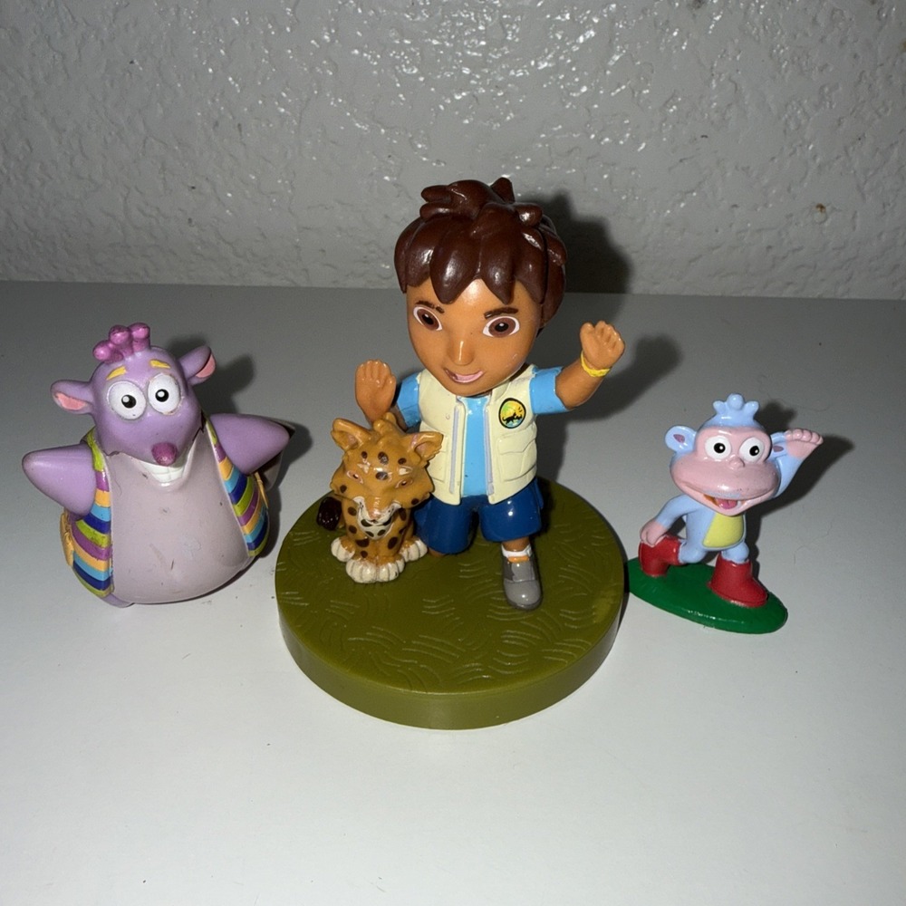 Vintage Dora Explorer Toy Figures Boots Diego Cake Toppers Nostalgia Tico Y2K